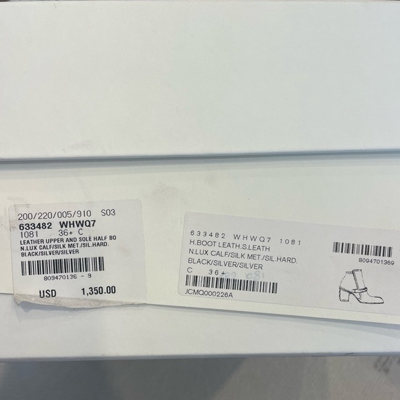 Alexander McQueen Leather Ankle Boot with Metal Bar. - Picture 7 of 7